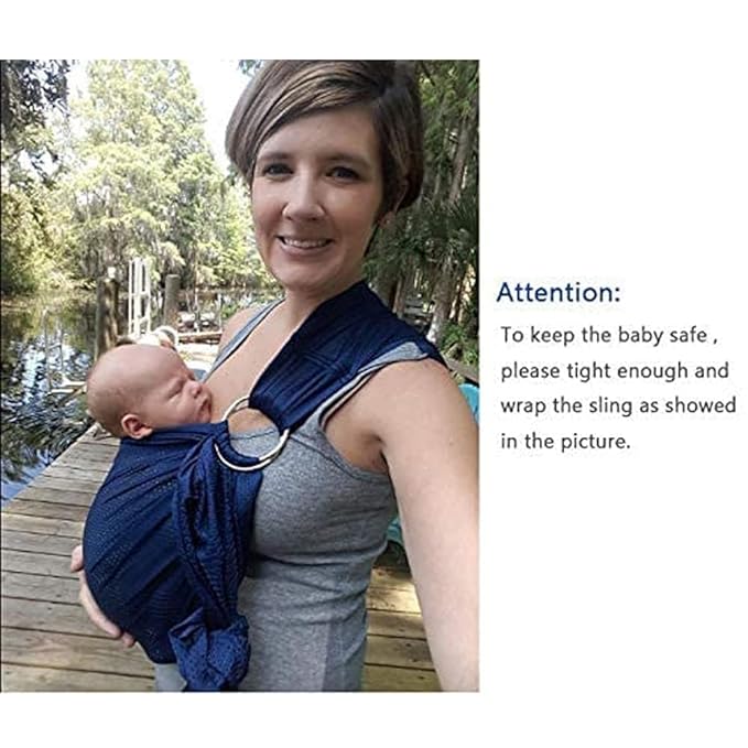 CUBY Water Baby Sling Carrier Lightweight Breathable Mesh Baby Wraps Carrier Adjustable Ring Sling Quick-Drying Baby Carriers Sling for Newborn Toddler Summer Swimming Pool Beach(Dark Blue)-CubbioJoy
