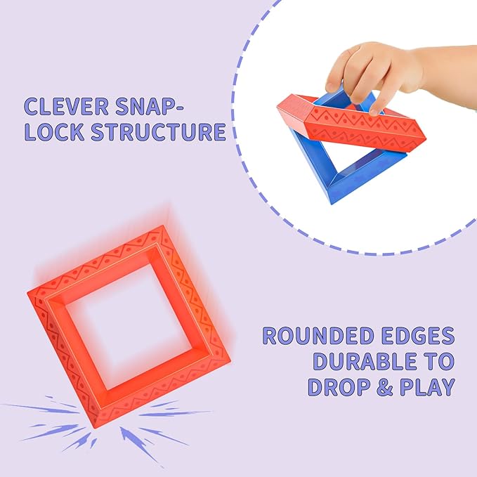 Blocks Building Toys for Toddlers 1-3 3-5, Pyramid Stacking Blocks Preschool Educational Toys for Ages 2 3 4 5 6 Boys & Girls Learning Stem Sensory Toys Kids Birthday, 30PCS-CubbioJoy