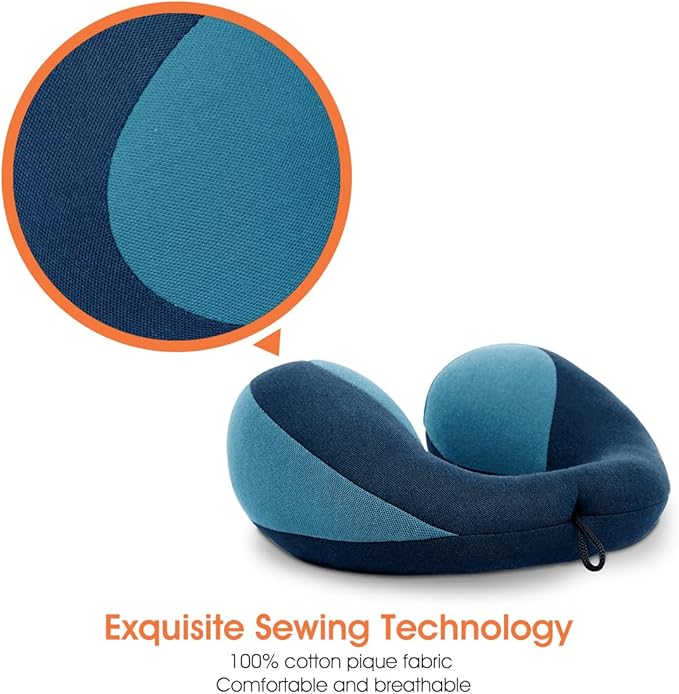 INFANZIA Chin Supporting Travel Neck Pillow, Comfortably Supports and Helps Support Head and Neck - Gifts for Toddler/Child/Kids, Blue-CubbioJoy