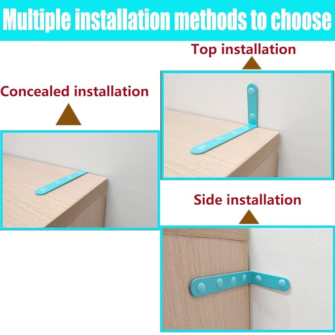 Anti Tip Furniture Anchors for Baby Pet Proofing,Furniture Wall Anchor Furniture Dresser Bookshelf Falling Prevention Device for Children (Blue)-CubbioJoy