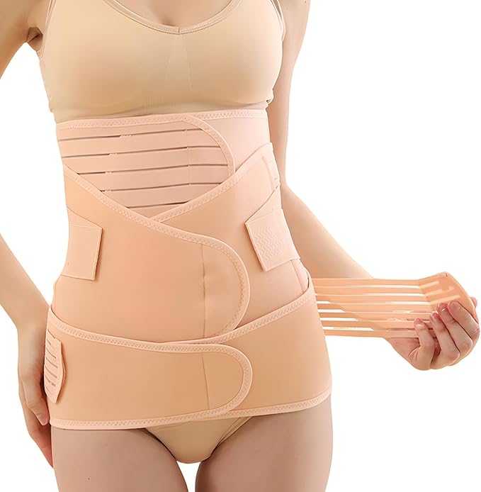 3 in 1 Postpartum Belly Band Post Partum for Women Abdominal Binder Surgery C Section Recovery Stomach Belly Wrap Belt-CubbioJoy