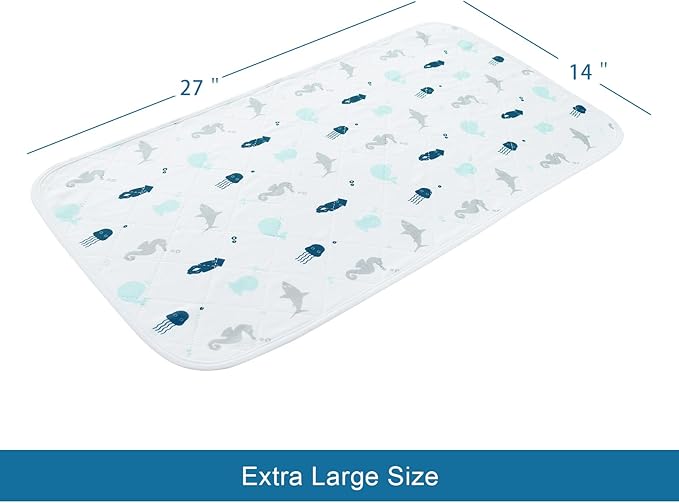 Changing Pad Liner Quilted Waterproof, Baby Changing Pad, Changing Table Pads, Anti Slip & Washable Baby Changing Mat, 27" x 14", 3 Pack-CubbioJoy