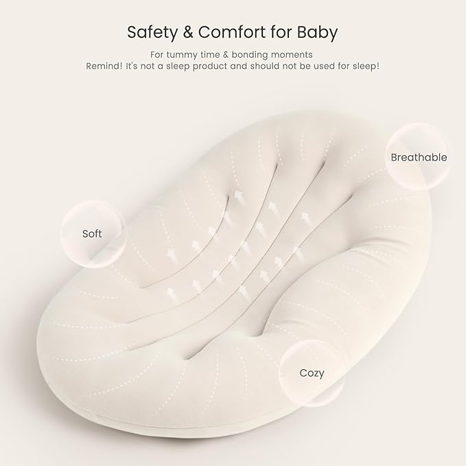 Baby Lounger for Newborn: Portable & Lightweight Pillow for Tummy Time Playtime & Diaper Changes - Skin-Friendly & Breathable for 0-12 Month Supervised Use-CubbioJoy