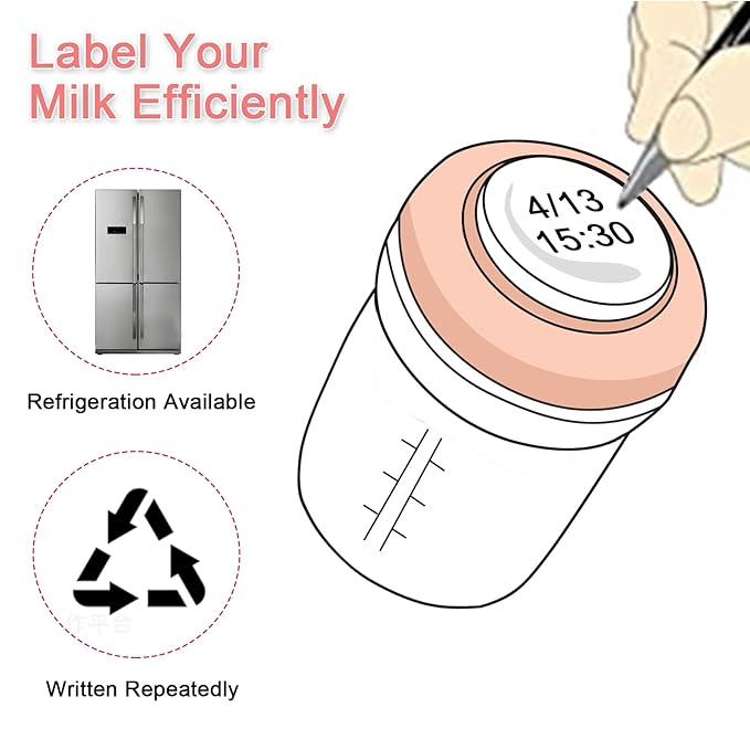 COMI Wide Neck Glass Breastmilk Collection n Storage Bottle, 6oz with Screw Ring Sealing Disk; Re-markable Sealing Disc. BPA Free, Fits Breast Pumps & Nipples (Pink Lids)-CubbioJoy