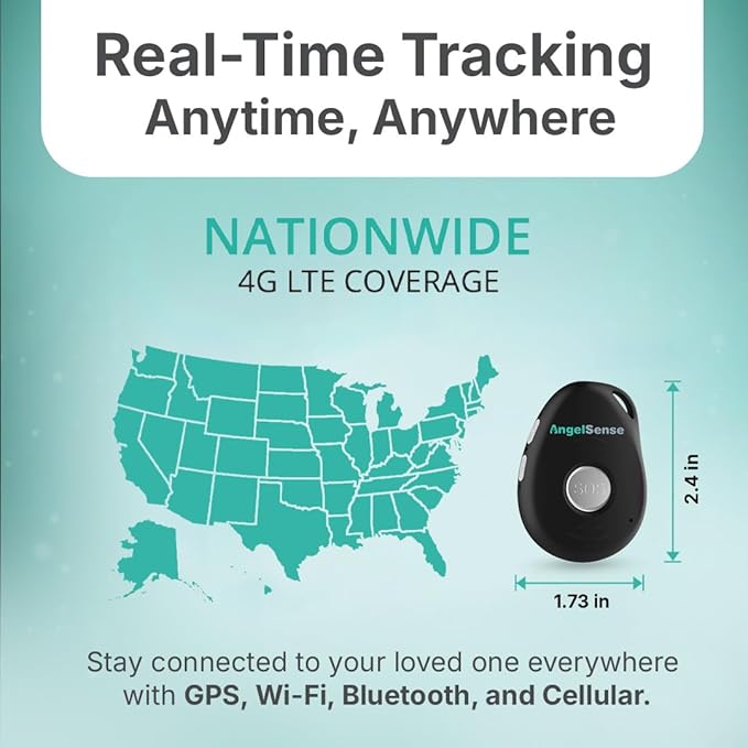 AngelSense Personal GPS Tracker for Kids, Teen, Autism, Special Needs, Elderly, Dementia - 2-Way Auto-Answer Speakerphone & SOS Button - School Bus Tracking - Subscription Required-CubbioJoy