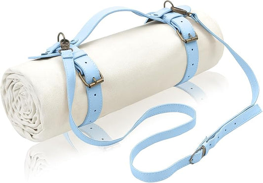 4’9” x 6’3” White Lightweight Water-Resistant Canvas Mat – Picnic, Outdoor, Beach, Park, Camping, Toy Mat-CubbioJoy