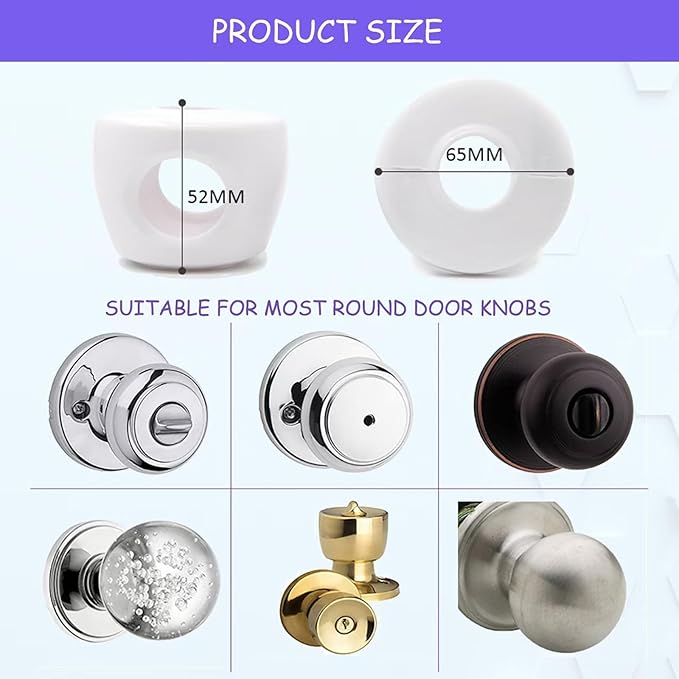 Child Proof Door Knob Covers, 4Pack Door Knob Safety Cover for Kids, Door Locks for Kids Safety, Toddler Door Knob Cover-CubbioJoy