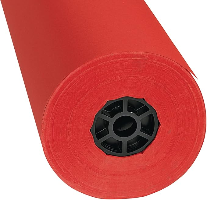 Colorations Dual Surface Paper Roll Classroom Supplies for Arts and Crafts Flame Red (36" x 1000') - DSFR-CubbioJoy