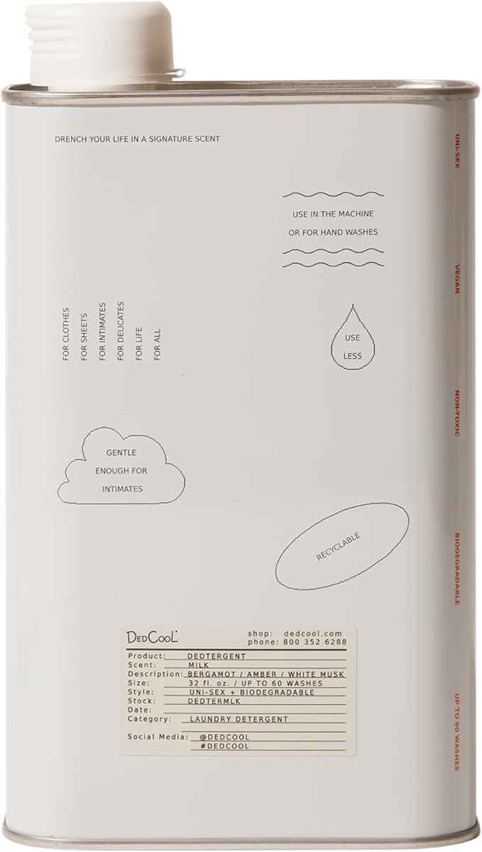 DedCool Liquid Laundry Dedtergent | Milk | Luxurious Fragrance Detergent | Removes Stains | Infused with Natural Essential Oils | Non-Toxic | 60 Washes | 32 fl oz-CubbioJoy