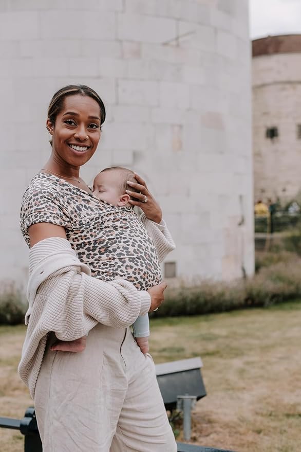 Boba Baby Wrap Carrier - Original Baby Carrier Wrap Sling for Newborns - Baby Wearing Essentials - Newborn Wrap Swaddle Holder, Newborn to Toddler Infant Sling (Leopard)-CubbioJoy