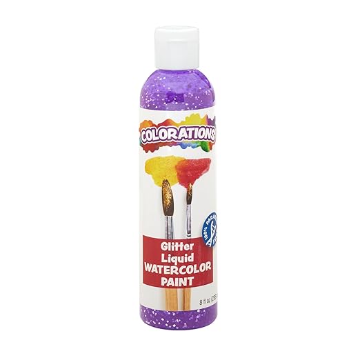 Colorations Liquid Glitter Watercolor Paint, Purple, Non-Toxic, Painting, Kids, Craft, Hobby, Fun, Water Color, Posters, Cool effects, Versatile, Gift, 8 oz.-CubbioJoy