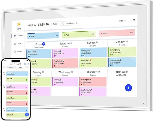 Digital Calendar, 15.6 Inch Wall Planner Digital Calendar & Chore Chart, IPS HD Touchscreen Interactive Display for Family Schedules, 2025 Calendar Share Photos/Schedules Instantly-CubbioJoy