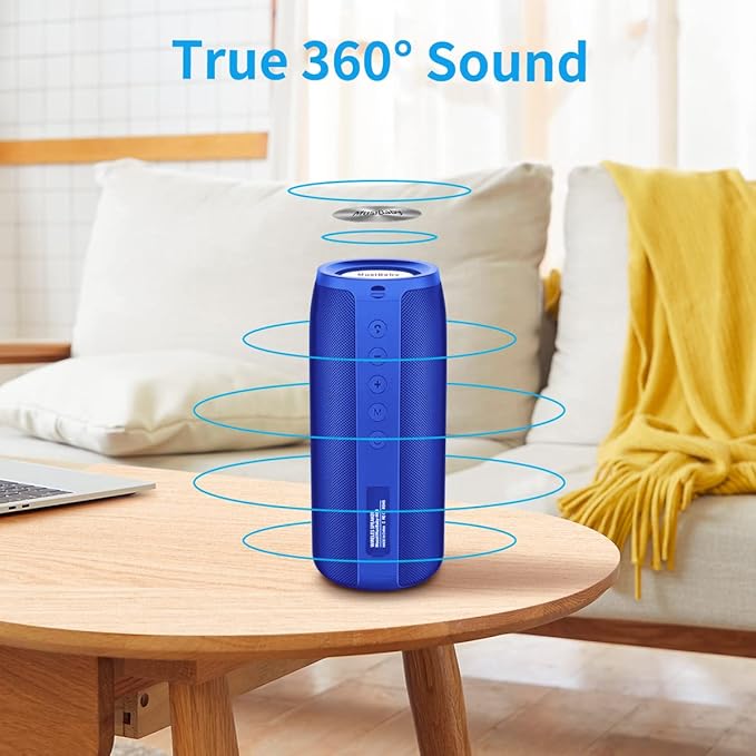 Bluetooth Speaker,MusiBaby M88 Speakers,Dual Pairing, Bluetooth 5.3,Loud Stereo Sound,Booming Bass,30H Playtime for Home& Outdoor Party,Beach,Portable Speaker,Gifts(Blue)-CubbioJoy