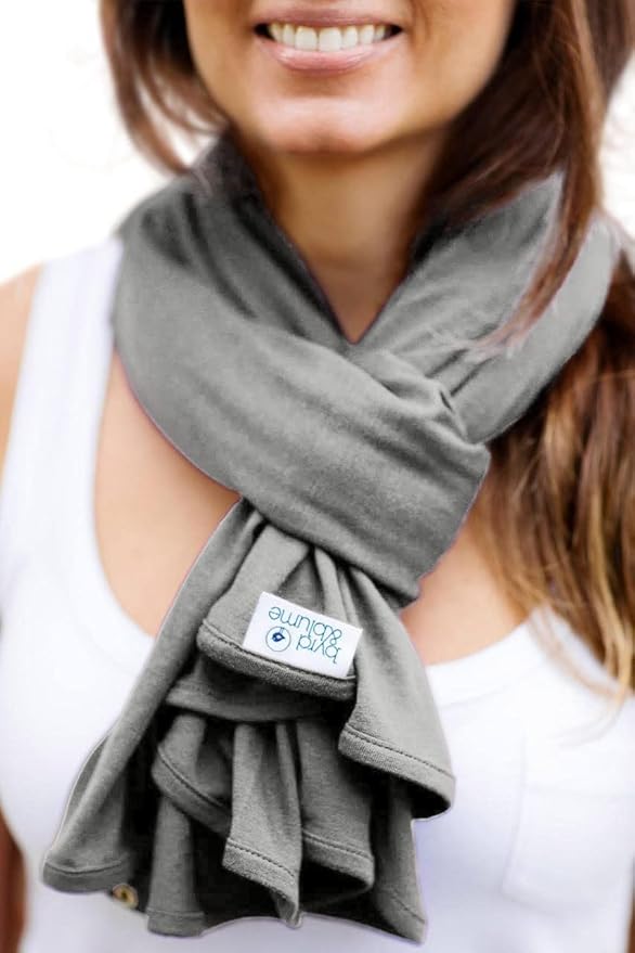 Byrd & Blume Maternity Nursing Cover Breathable Lightweight Breastfeeding Cover Wrap Shawl Scarf Poncho Full 360 (Gray, One size)-CubbioJoy