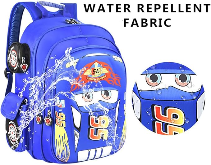 Kid Toddler Boys Girls Backpack Waterproof Cartoon Truck Car Child Snack School Bag Kindergarten Backpack (Red)-CubbioJoy