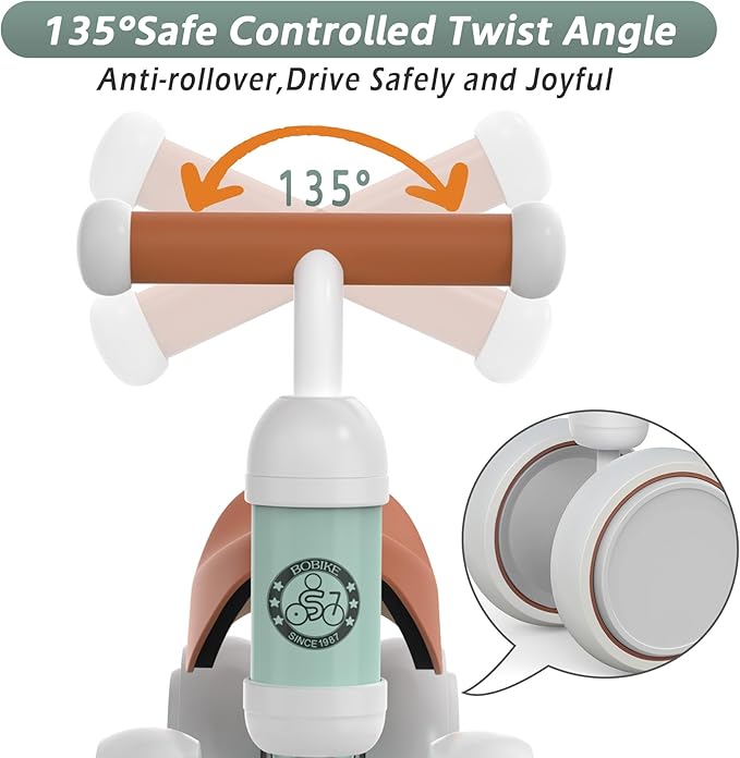 Baby Balance Bike Toys for 12-36 Months Kids Toy Boy and Girls Gifts Toddler Best First Birthday Gift Children Walker No Pedal Infant 4 Wheels Bicycle (Classic, Light Green)-CubbioJoy