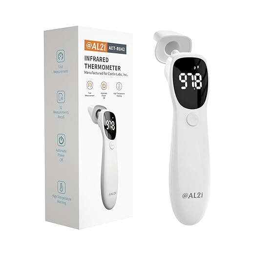 Dual Mode Thermometer for Adults, Kids, and Babies – Infrared Digital Forehead and Ear Thermometer, No Touch with Fever Alarm and Fast Results-CubbioJoy