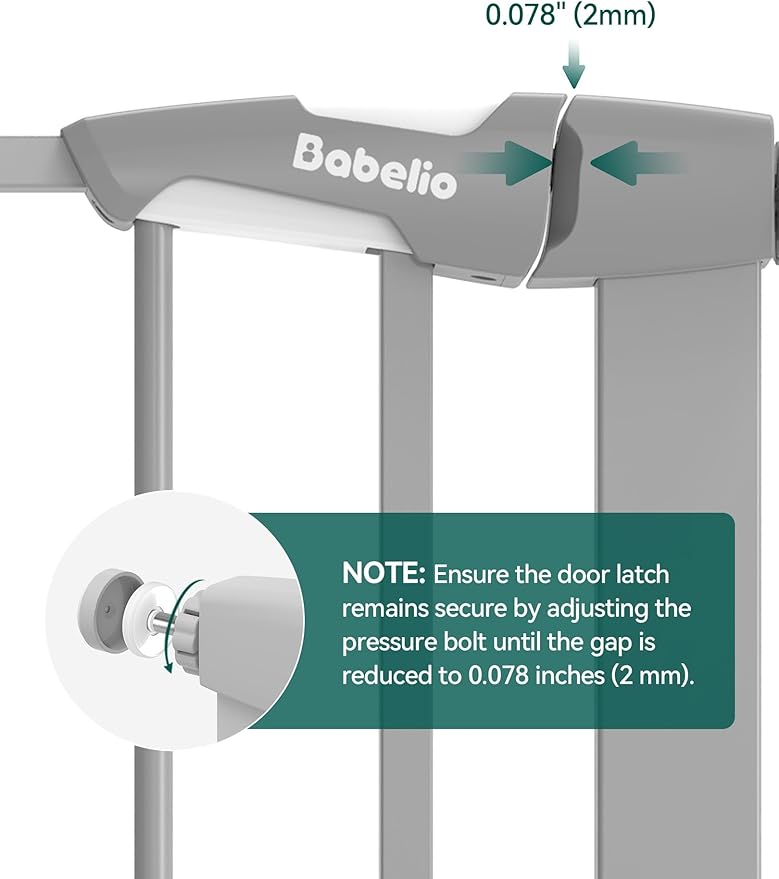 Babelio 36" Tall Upgraded Baby Gate with Cat Door,29-43" Auto Close Durable Dog Gate for Stairs,Doorways and House,Easy Walk Thru,Includes 4 Wall Cups,Gray-CubbioJoy