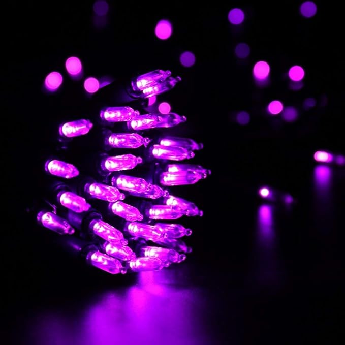 Brizled Purple Christmas Lights, 2 Pack 33ft 100 LED Christmas String Lights, 120V UL Certified Purple Halloween Light Connectable Mini Xmas Tree Light Outdoor for Halloween Xmas Party Wedding Holiday-CubbioJoy