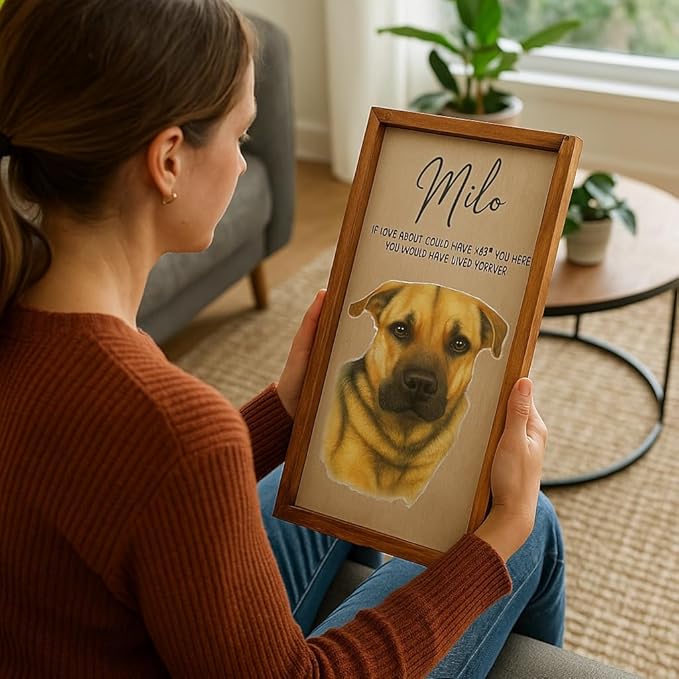Dog photo Memorial photo Dog picture frame Animal picture frame Pet lost gift Gift for pet owner (Animal memorial)-CubbioJoy