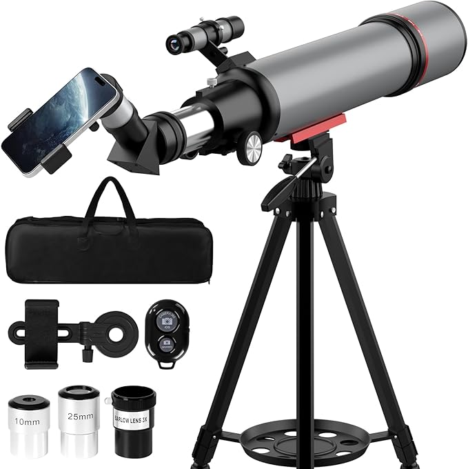 Aurosports Telescope for Adults High Powered - 90mm Aperture 600mm Refractor Telescope for Kids & Beginners -Portable Travel Telescope with Phone Adapter Tripod Wireless Remote & Carry Bag-CubbioJoy