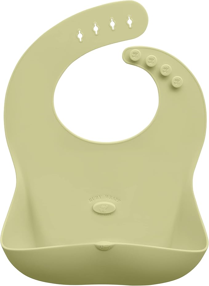 Abiie Ruby Wrapp Silicone Bibs for Babies with Front Pocket - Waterproof Bib - Stain Resistant - Silicone Toddler Bibs-CubbioJoy