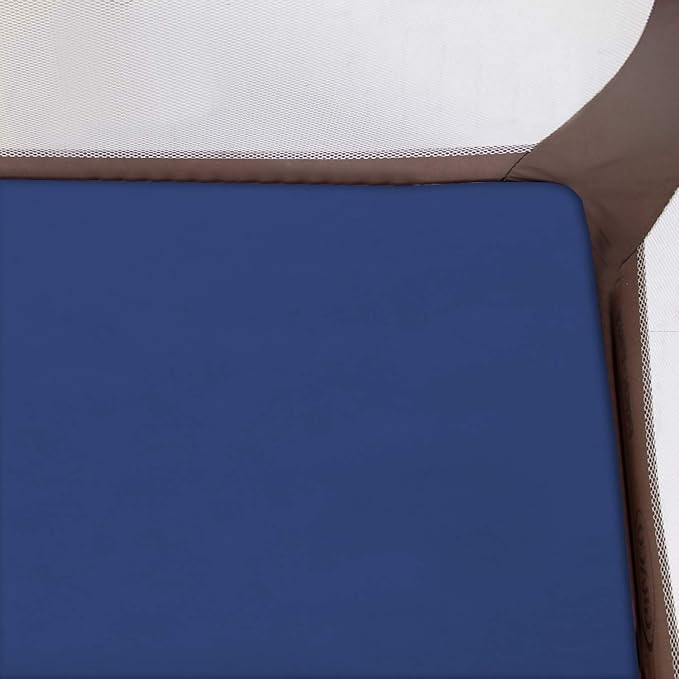 4-Pack Fitted Pack and Play Sheets for Boys and Girls - Breathable, Soft Microfiber Baby Sheets in Grey and Navy-CubbioJoy