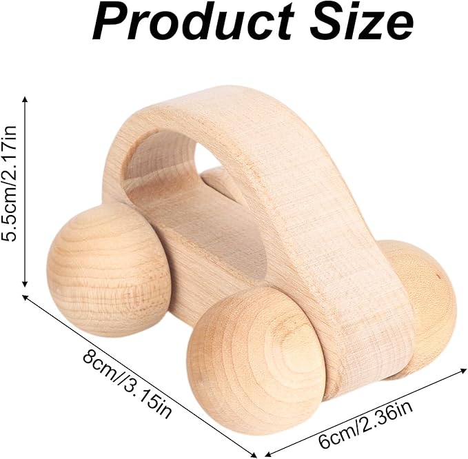 BOXOB Wooden Toys Cars, VehicleToy for Fine Motor Skill Development Wood Baby Push Race Car for Kids Toddlers Baby Boy Girl Birthday Nursery Decor Gift (Color 1)-CubbioJoy