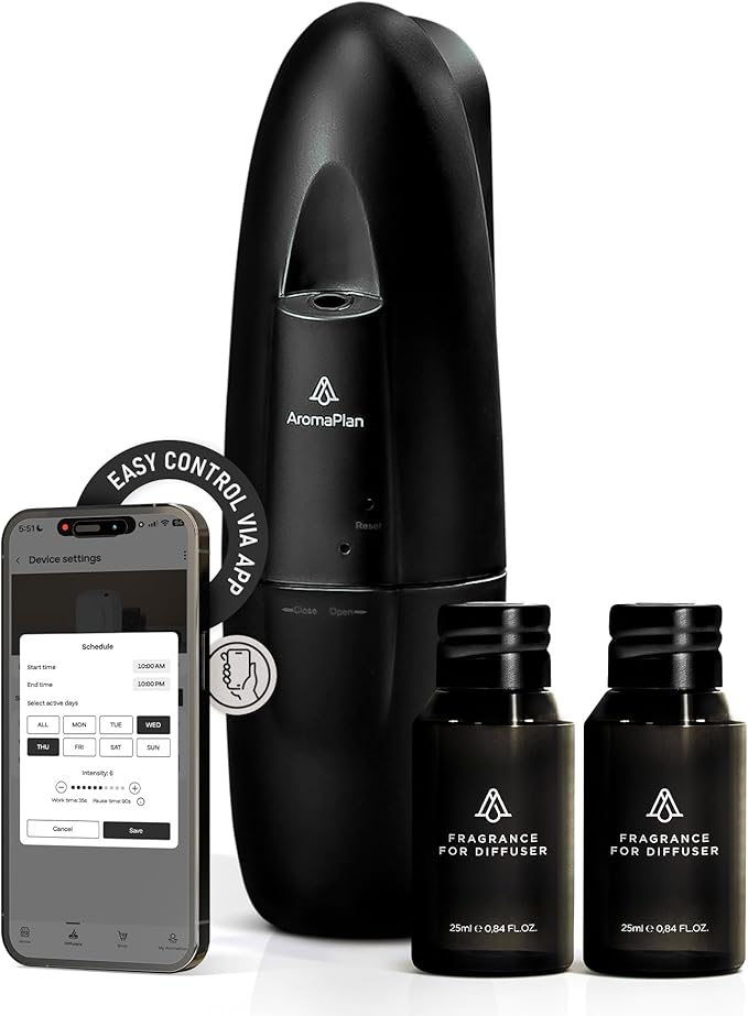 AromaPlan Authentic 2025 Upgraded Plug in Waterless Diffuser (2 Fragrances Included) -Cold Air & Nanotechnology Diffusers for Home & Office- Silent Wall Diffuser Plug in (1 Device +2 Scents)-CubbioJoy