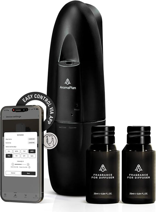 AromaPlan Authentic 2025 Upgraded Plug in Waterless Diffuser (2 Fragrances Included) -Cold Air & Nanotechnology Diffusers for Home & Office- Silent Wall Diffuser Plug in (1 Device +2 Scents)-CubbioJoy