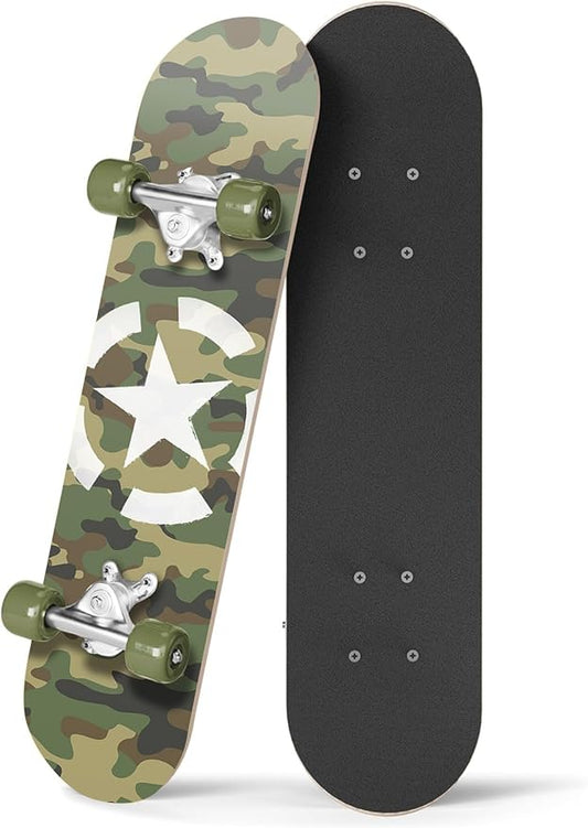 24 inch Rude Boyz Mini Cruiser Skateboard - Aluminium Trucks - Kids Skateboard Ages 5-8 Beginner - Skateboards for Kids-CubbioJoy