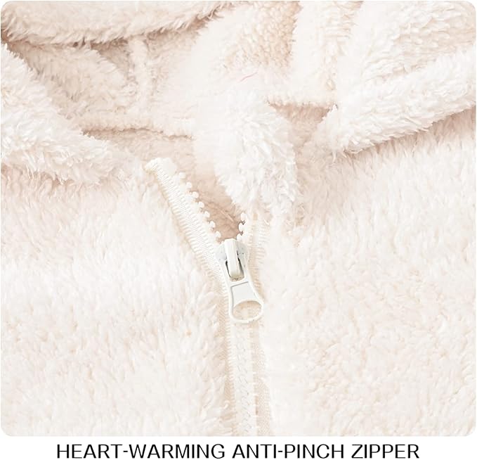 Baby Fleece Jumpsuits Infant Bear Ear Snowsuit Newborn Hooded Romper Warm Coat-CubbioJoy