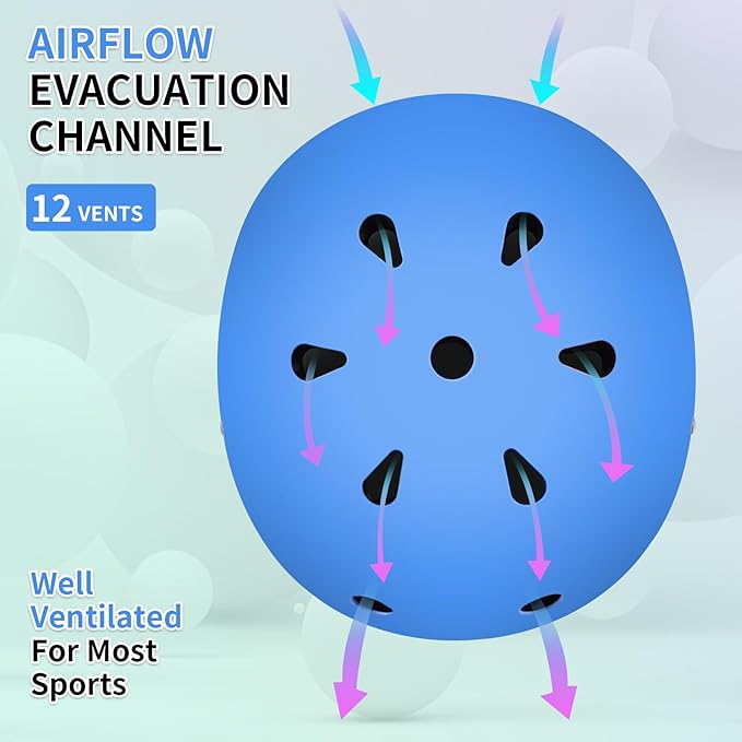 Adjustable Kids Bike Helmet with Knee & Elbow Pads Set, Color Gradient Design for Boys and Girls Aged 3-14+, for Skateboarding, Scooter, Roller & Inline Skating, Longboard-CubbioJoy