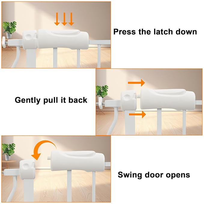 30" Tall Extra Wide Baby Gates for Doorways & Stairs - Large, Long Pressure Mounted Metal Safety Gates for Kids & Dogs - White (71.5-76.38 Inch)-CubbioJoy
