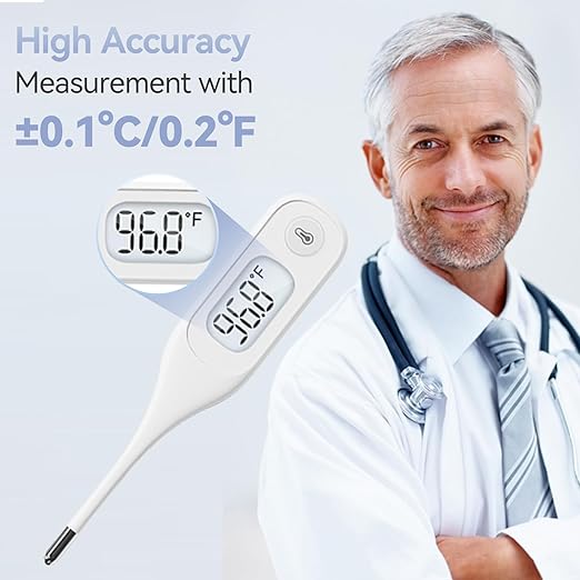 Berrcom Digital Thermometer for Adults and Kids, Medical Thermometer for Fever 10 Second Reading Armpit Thermometers with Fever Alarm-CubbioJoy