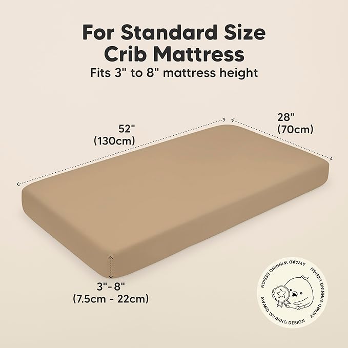 KeaBabies 2-Pack Organic Crib Sheets for Boys, Girls - 52x28 Fitted Crib Mattress Sheet Neutral, Breathable Jersey Cotton Cover for Baby Bed, Toddler Mattress, Soft & Cute Prints (Pecan)-CubbioJoy