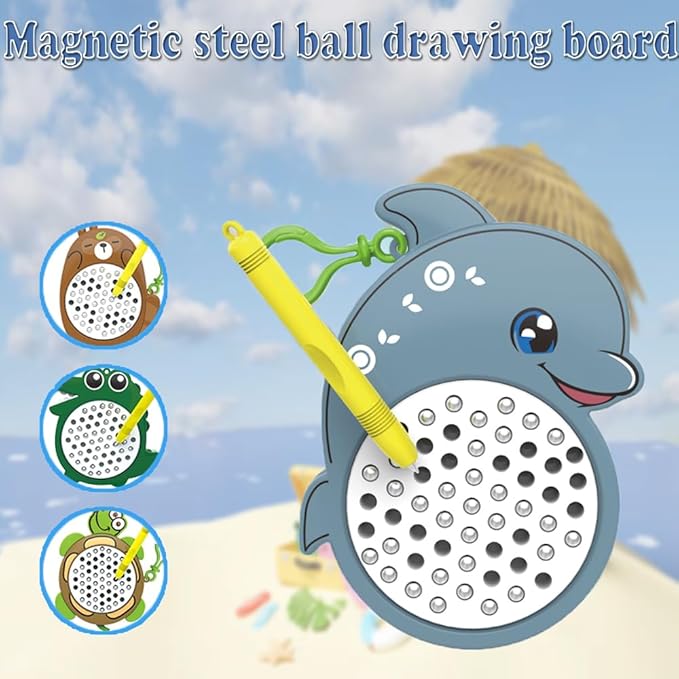 1PCS Sea Otter Magnetic Drawing Board for Kids & Toddlers with Beads and Magnet Stylus Pen - Magnetic Travel Toy for Airplane & Car Ride Activities for Kids-CubbioJoy