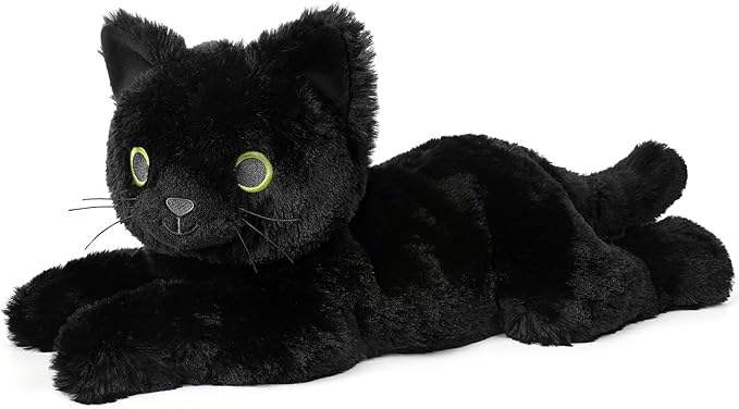 Black Cat Stuffed Animals, Microwavable Stuffed Animal Adorable Fluffy Cat Plush for Warmth & Comfort, Heatable Coolable Lavender Scent Cat Toy, Cute Soft Plushies Cat Gifts for Kids Boy Girls & Adult-CubbioJoy