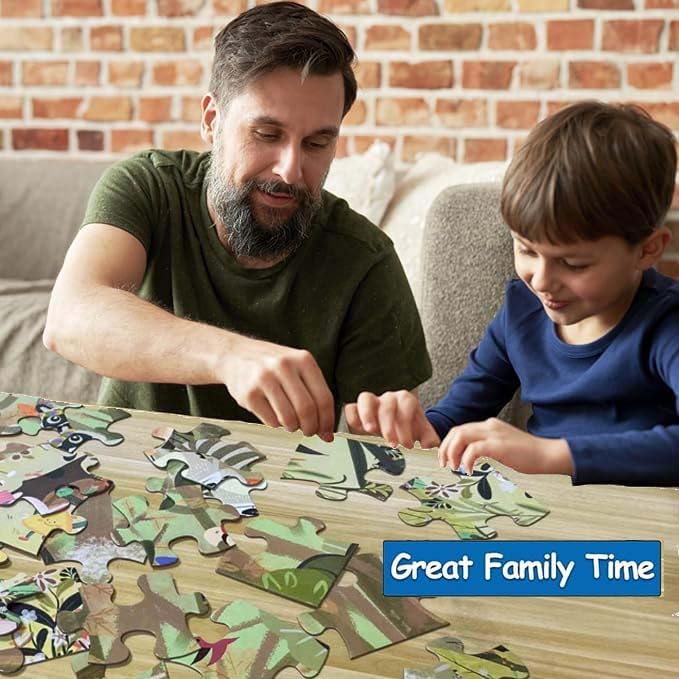 Jumbo Floor Puzzle for Kids, Large Jigsaw Puzzles 35 Piece for Kids Ages 3-5,Preschool Learning & Education Toys, Gifts for 4-8 Year Old Boys and Girls (Forest Animals 2)-CubbioJoy