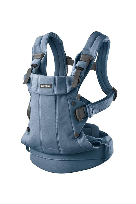 BabyBjörn Baby Carrier Harmony, Woven mélange, Blue | 3-in-1 Ergonomic Baby Carrier; Newborn, Facing-in, Outward-Facing, and Back Carrying Positions Supported (7-40 lbs), Newborn to Toddler-CubbioJoy