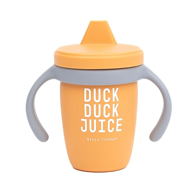 Bella Tunno Sippy Cup, Silicone Training Cup with Transition Handles for Infants, Toddlers & Kids, Babies 6-12 Months & Toddlers 1-3 Years, Boys & Girls, Duck Duck Juice, 8 oz-CubbioJoy