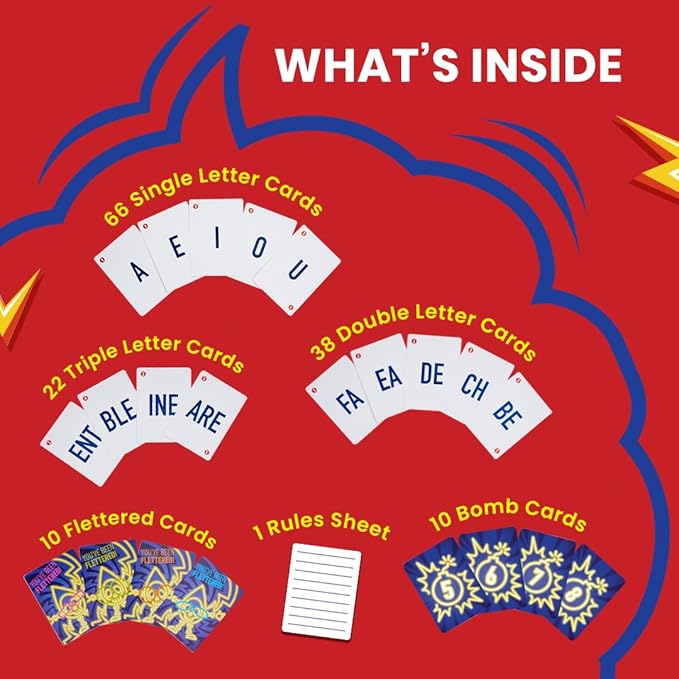 Card Game - Fletter Fuse, Fast-paced Word Game for All Ages, Fun for Family Game Night, Vocabulary Building, Gifts for Kids Ages 8, 9, & 10 Years-CubbioJoy