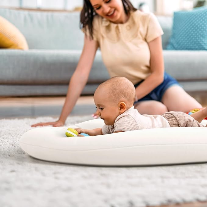 Baby Lounger for Newborn: Skin-Friendly & Breathable for 0-12 Months Infant Tummy Time Playtime & Diaper Changes - Portable & Lightweight Cushion for New Parents-CubbioJoy