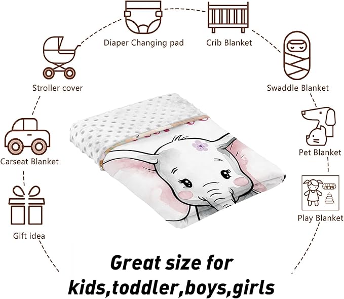 Custom Name Crib Bedding Set - Elephant Theme, Personalized Purple FlowerNursery Bedding 3-Piece Set– Soft Blanket, Fitted Sheet, Changing Pad Cover – for Newborns Girls Nursery Gifts-CubbioJoy