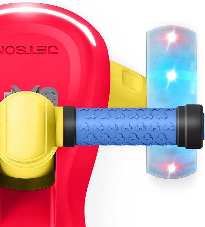 Jetson Character Kids Kick Scooter, LED Lights on Stem & Light-Up Wheels, Lightweight Frame, Height-Adjustable Handlebar, Lean-to-Steer System, Easy-Fold Mechanism-CubbioJoy