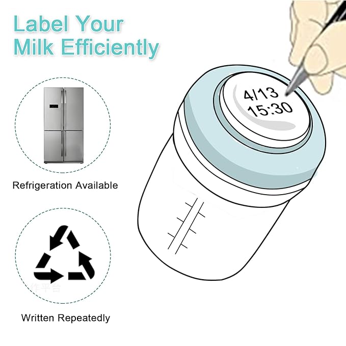 COMI Wide Neck Glass Breastmilk Collection n Storage Bottle, 6oz with Screw Ring Sealing Disk; Re-markable Sealing Disc. BPA Free, Fits Breast Pumps & Nipples (2 Pack Gray Lids)-CubbioJoy