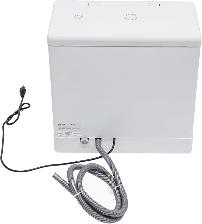 800W Portable Countertop Dishwasher, 110V Automatic Mini Dishwasher Machine with 3 Washing Programs, 360° Rotating Spray Air Drying Function for House Dorm Apartment RV-CubbioJoy