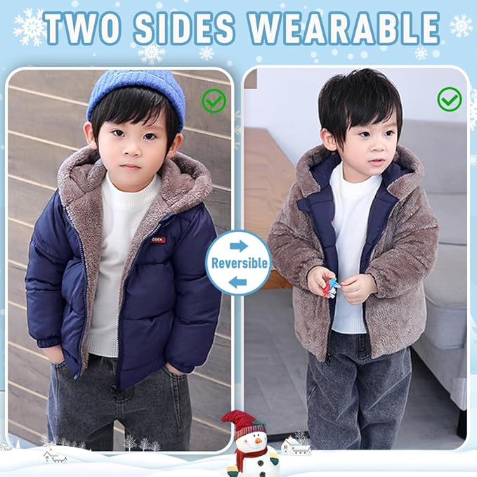 Infant Baby Winter Coat Bear Hooded Jacket Warm Fleece Snowsuit Windproof Outerwear for Toddler Boy Girl 9M-4T-CubbioJoy