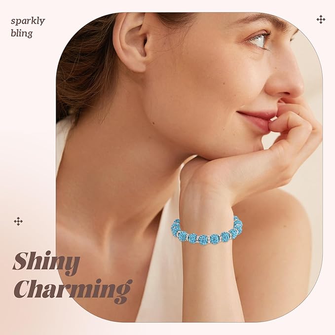 200pcs 10mm Rhinestone Beads for Jewelry Making, Aquamarine Shiny Round Disco Ball Beads Bulk, Sparkle Crystal Clay Christmas for Bracelet Baseball Necklace Earring Crafting and DIY-CubbioJoy