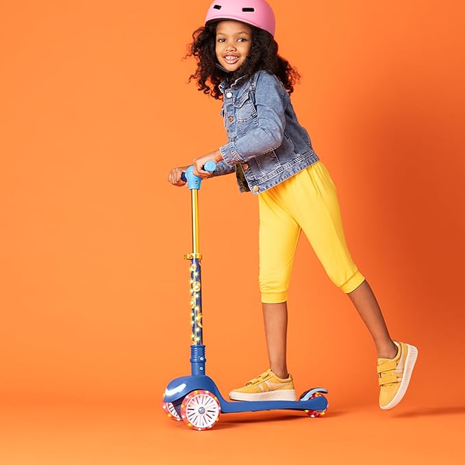 Jetson Character Kids Kick Scooter, LED Lights on Stem & Light-Up Wheels, Lightweight Frame, Height-Adjustable Handlebar, Lean-to-Steer System, Easy-Fold Mechanism-CubbioJoy